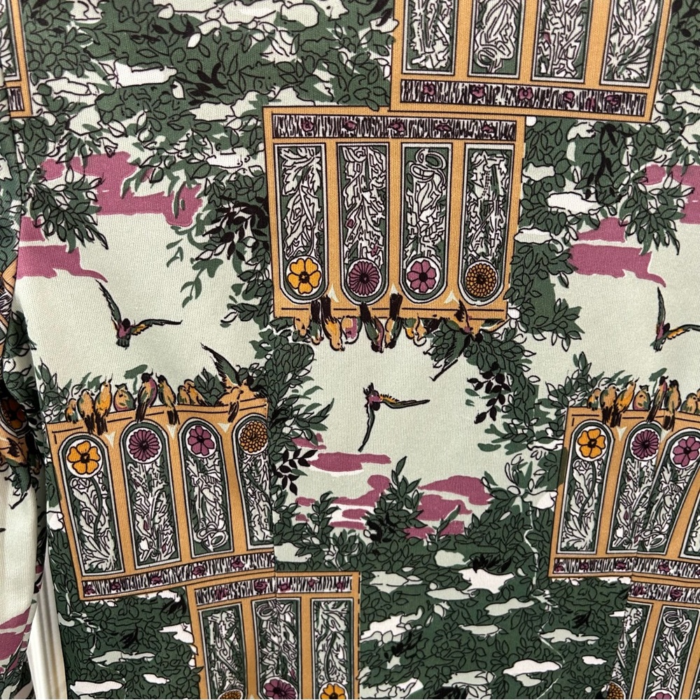 Vtg 70s Ship ’n Shore Bird & Garden Print Dagger Collar Button Up Shirt - M Poly - Picture 10 of 15